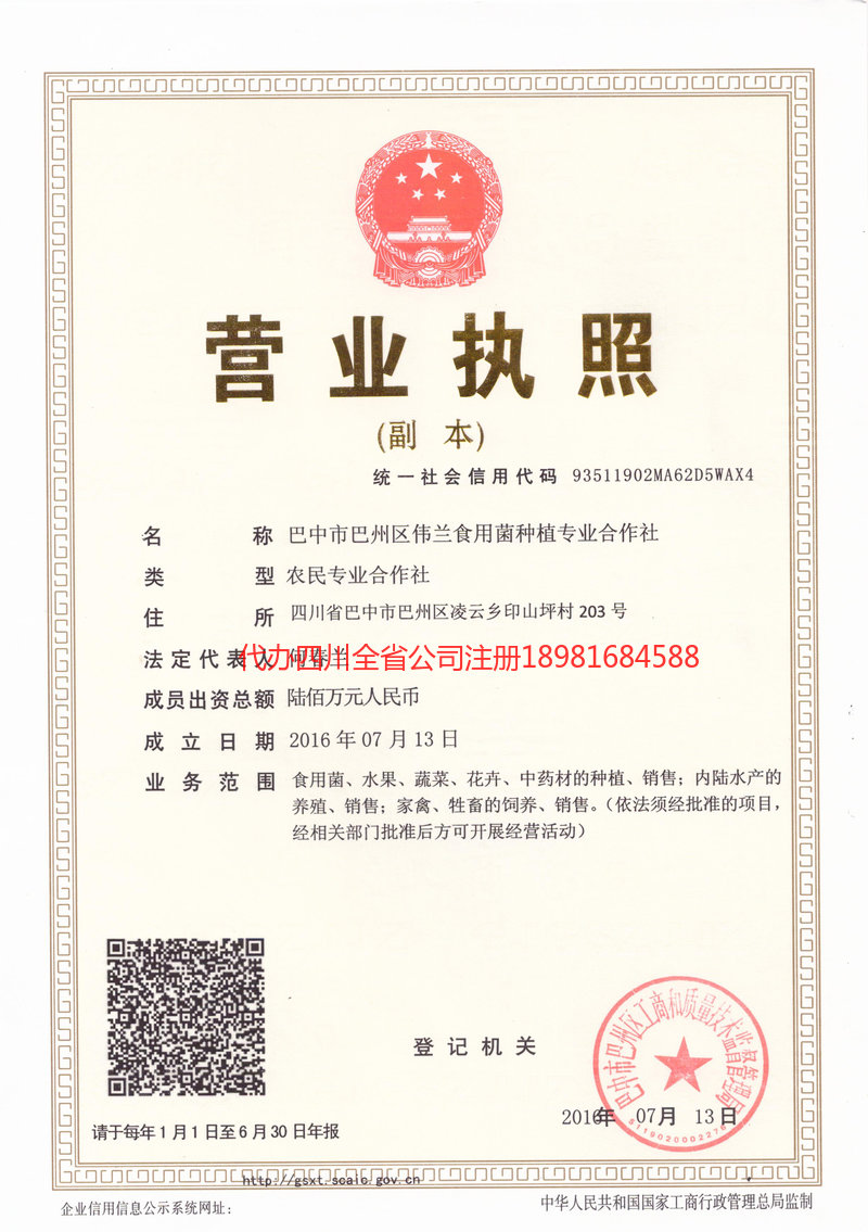 铁岭铁岭伟兰食用菌种植专业合作社